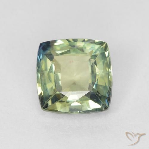 0.47ct Naturale Verde chiaro Zaffiro, Cuscino, VVS
