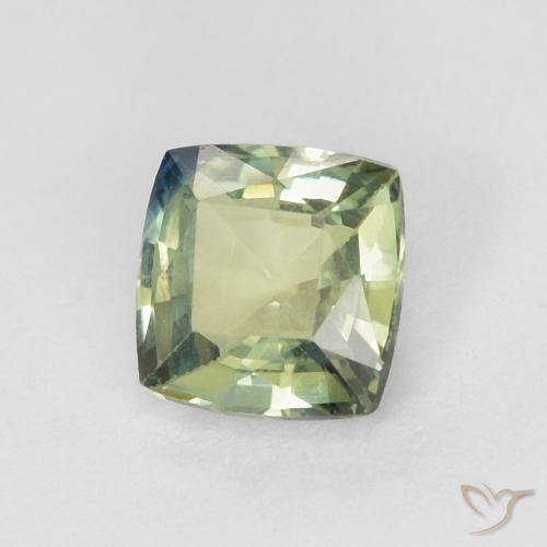 Zaffiro Verde chiaro naturale da 0.47 ct, Cuscino, VVS