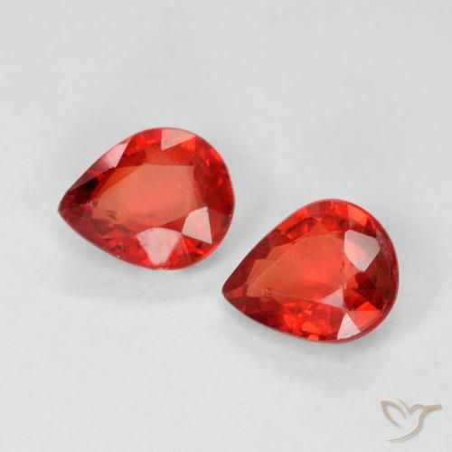 0.83ctw Naturale Rosso brillante Zaffiro, Forma a pera, VVS-VS