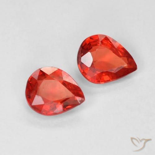 Gemme di Zaffiro Rosso brillante naturale da 0.83 ct, Forma a pera, VVS-VS