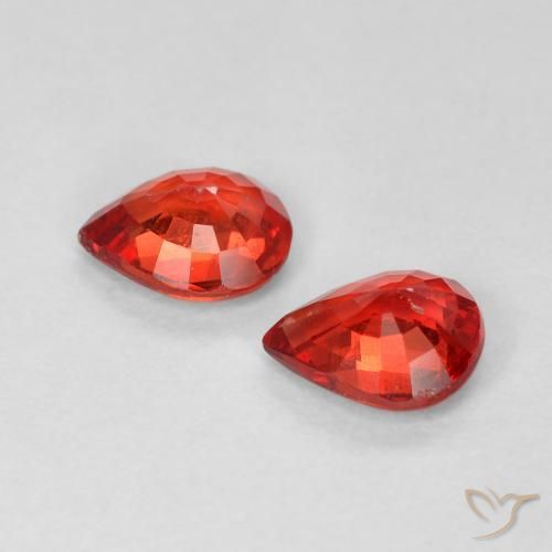 Gemme di Zaffiro Rosso brillante naturale da 0.83 ct, Forma a pera, VVS-VS