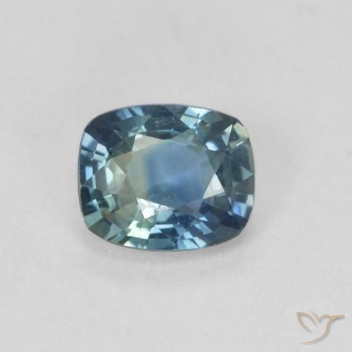 0.82ct Naturale Teal-blu Zaffiro, Cuscino, VVS