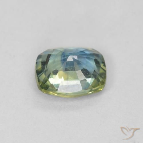 Zaffiro Teal-blu naturale da 0.82 ct, Cuscino, VVS