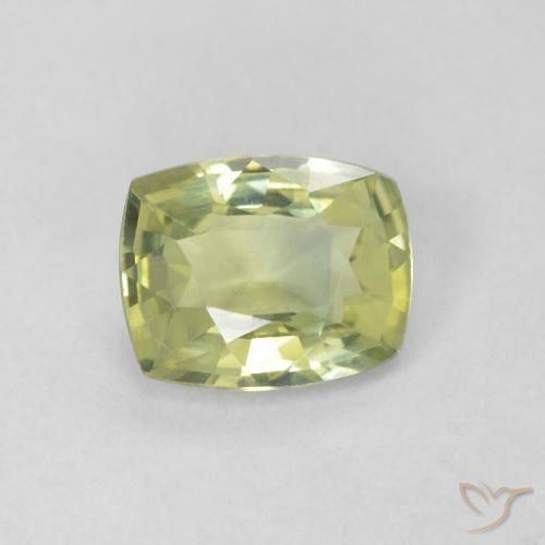 0.79ct Naturale Verde foresta chiaro Zaffiro, Cuscino, VVS