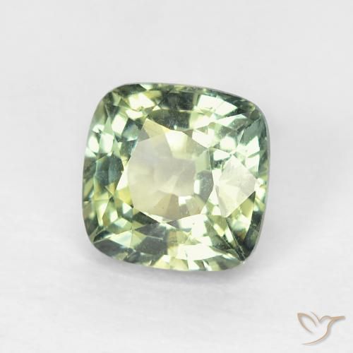 Zaffiro Verde grigiastro naturale da 0.86 ct, Cuscino, VS