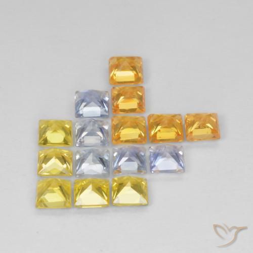 Gemme di Zaffiro Multicolore naturale da 2.69 ct, Quadrato, VS