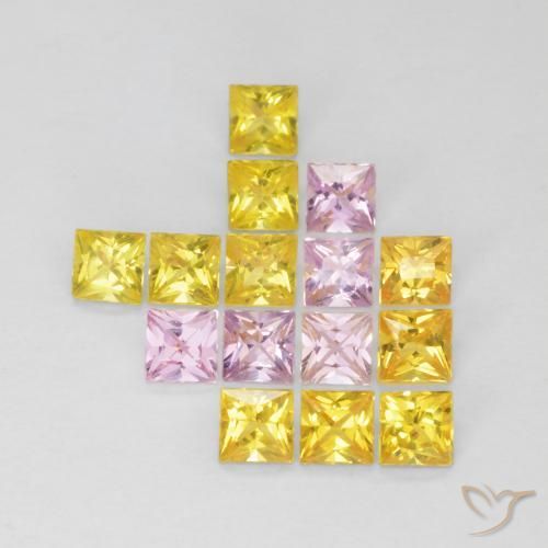 Gemme di Zaffiro Multicolore naturale da 1.88 ct, Quadrato, VS