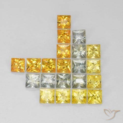 Gemme di Zaffiro Multicolore naturale da 2.63 ct, Quadrato, VS