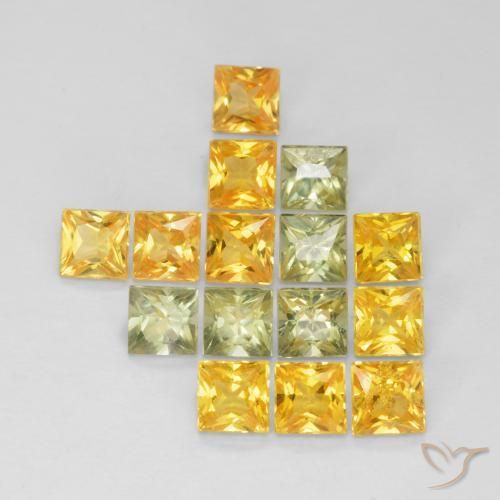 Gemme di Zaffiro Multicolore naturale da 3.54 ct, Quadrato, VS