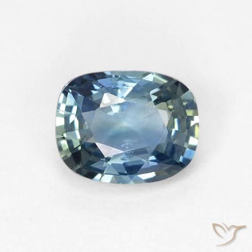 0.85ct Naturale Teal-blu Zaffiro, Cuscino, VVS-VS