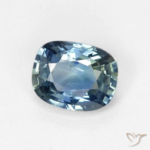 Zaffiro Teal-blu naturale da 0.85 ct, Cuscino, VVS-VS