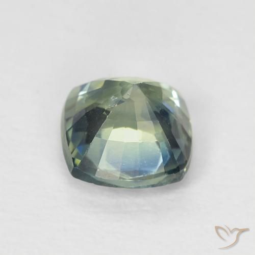 Zaffiro Teal-blu naturale da 0.67 ct, Cuscino, VS