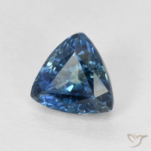 Zaffiro Teal-blu naturale da 0.90 ct, Taglio trillion, VS
