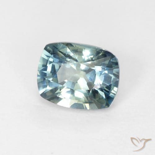 Zaffiro Teal-blu naturale da 0.74 ct, Cuscino, VVS-VS
