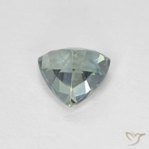 Zaffiro Verde bluastro chiaro naturale da 0.65 ct, Taglio trillion, VS