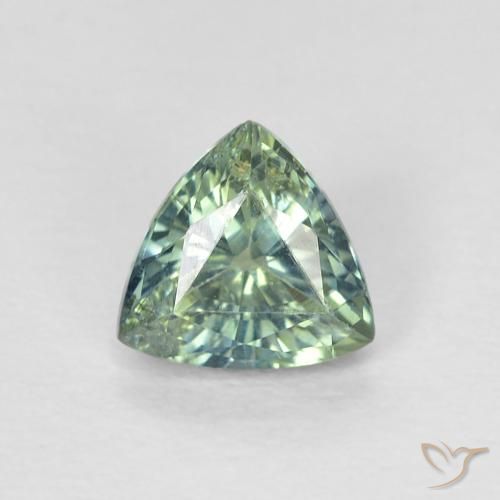 Zaffiro Teal-blu naturale da 0.68 ct, Taglio trillion, VS