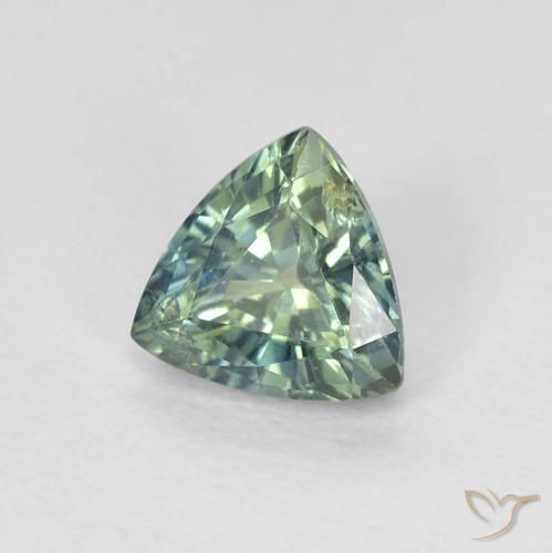 Zaffiro Teal-blu naturale da 0.68 ct, Taglio trillion, VS