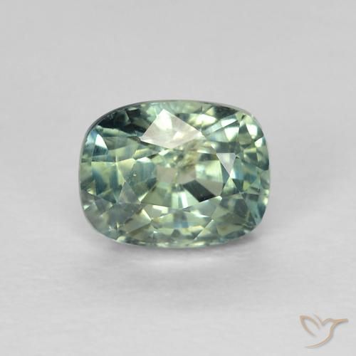 0.86ct Naturale Verde bluastro chiaro Zaffiro, Cuscino, VS
