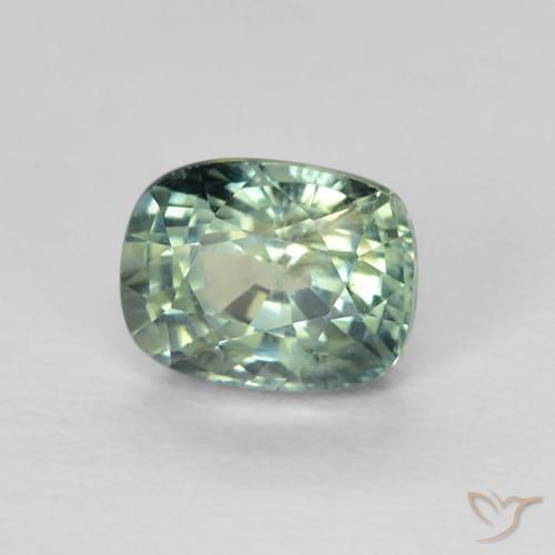Zaffiro Verde bluastro chiaro naturale da 0.86 ct, Cuscino, VS