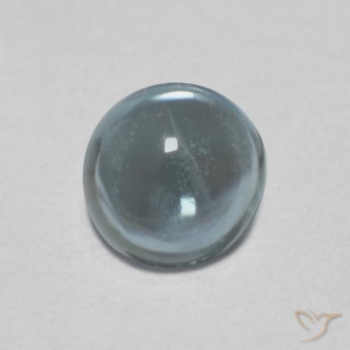 0.51ct Naturale Grigio Blu Verde Zaffiro, Rotondo, Trasparente