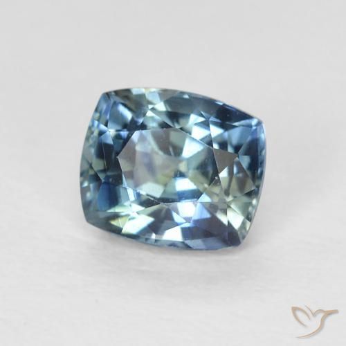 Zaffiro Teal-blu naturale da 0.86 ct, Cuscino, VVS-VS