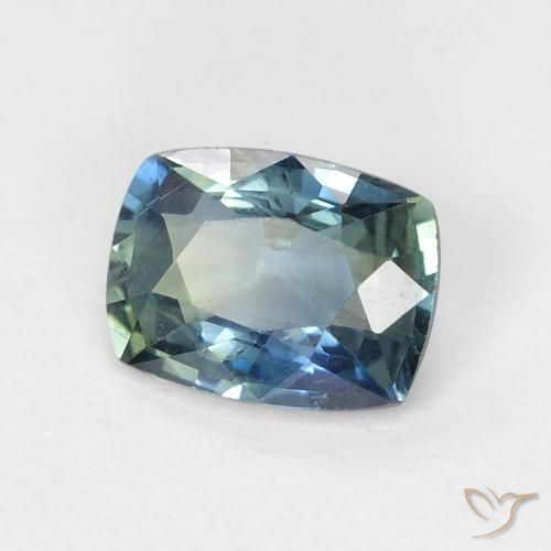Zaffiro Teal-blu naturale da 0.90 ct, Cuscino, VVS-VS