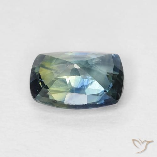 Zaffiro Teal-blu naturale da 0.90 ct, Cuscino, VVS-VS