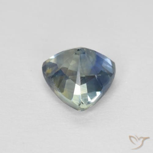 Zaffiro Teal-blu naturale da 0.75 ct, Taglio trillion, VS