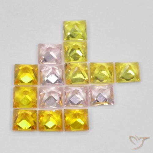 Gemme di Zaffiro Multicolore naturale da 2.28 ct, Quadrato, VS