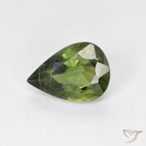 0.97ct Naturale Medium Light Green Zaffiro, Forma a pera, VS