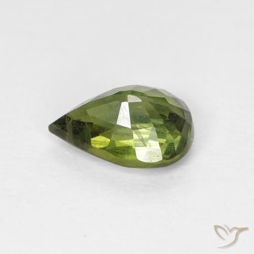 Zaffiro Medium Light Green naturale da 0.97 ct, Forma a pera, VS