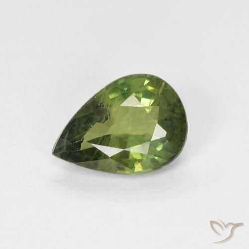 0.88ct Naturale Verde scuro Zaffiro, Forma a pera, VS-SI