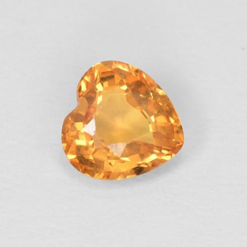 Zaffiro Arancione brillante naturale da 0.38 ct, A forma di cuore, VVS-VS