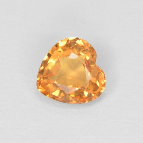 Zaffiro Arancione brillante naturale da 0.38 ct, A forma di cuore, VVS-VS