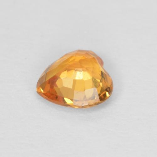 Zaffiro Arancione brillante naturale da 0.38 ct, A forma di cuore, VVS-VS