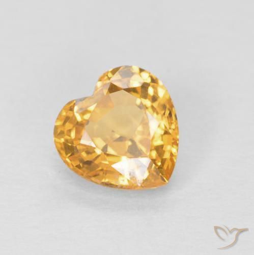 0.49ct Naturale Arancio Medio Zaffiro, Cuore, VVS-VS