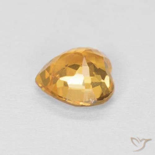 Zaffiro Arancio Medio naturale da 0.49 ct, Cuore, VVS-VS