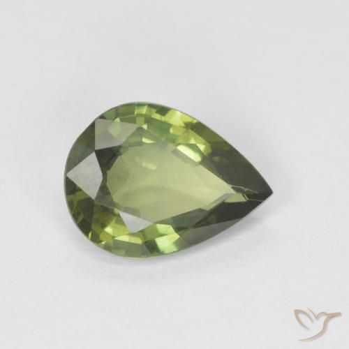 1.18ct Naturale Verde foresta Zaffiro, Forma a pera, VS