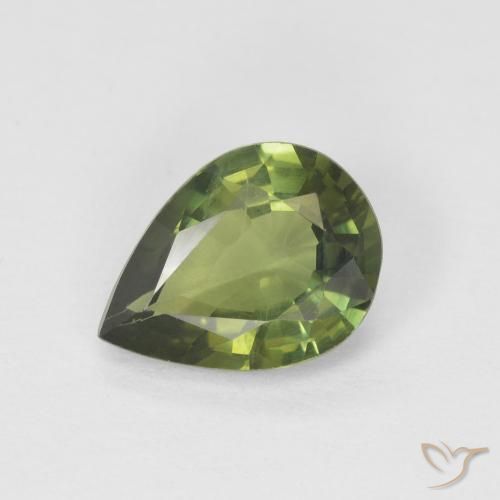 Zaffiro Verde foresta naturale da 1.18 ct, Forma a pera, VS
