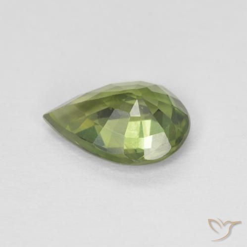 Zaffiro Verde foresta naturale da 1.18 ct, Forma a pera, VS