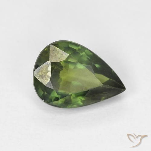 Zaffiro Verde foresta naturale da 1.03 ct, Forma a pera, VS