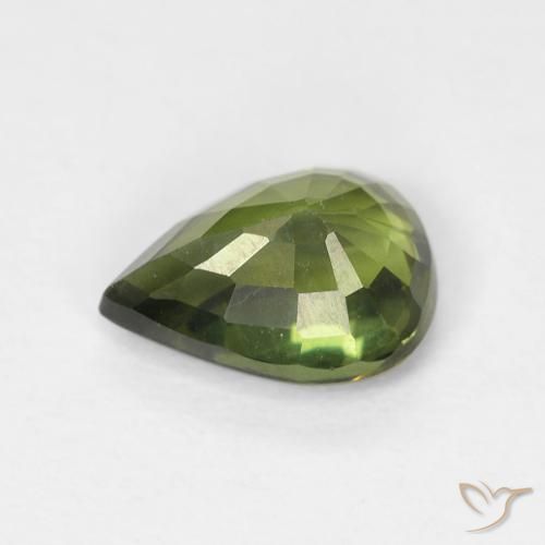 Zaffiro Verde foresta naturale da 1.03 ct, Forma a pera, VS