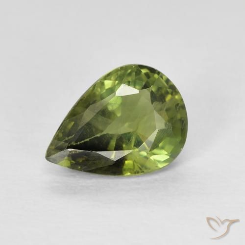 0.97ct Naturale Medium Dark-Green Zaffiro, Forma a pera, VS