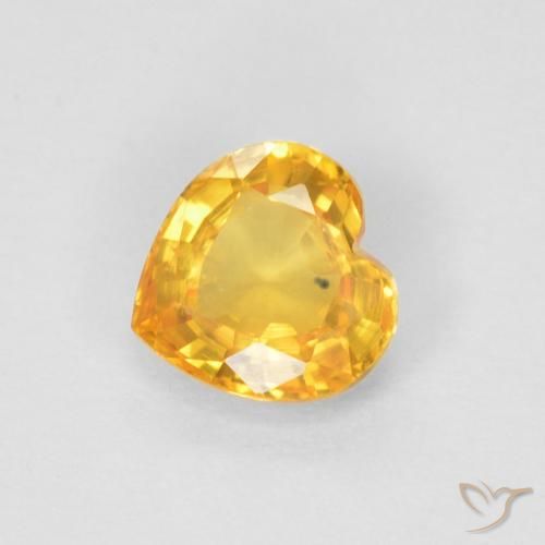 0.47ct Naturale Dorato medio Zaffiro, Cuore, VVS-VS