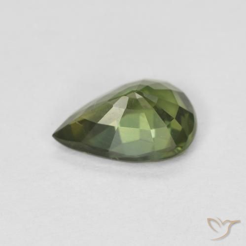 Zaffiro Caldo bosco verde naturale da 0.76 ct, Forma a pera, VS