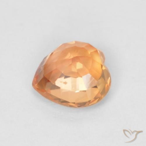 Zaffiro Arancione brillante naturale da 0.54 ct, Cuore, VVS
