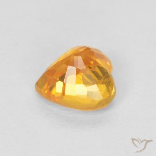Zaffiro Albicocca Arancia naturale da 0.51 ct, Cuore, VS
