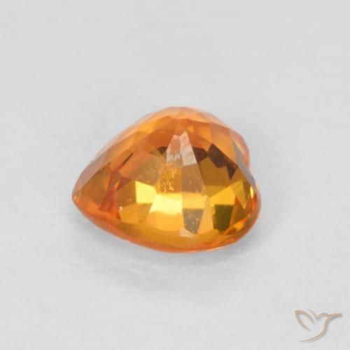 Zaffiro Arancione brillante naturale da 0.53 ct, Cuore, VS