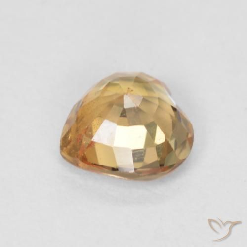 Zaffiro Arancio Medio naturale da 0.55 ct, Cuore, VS