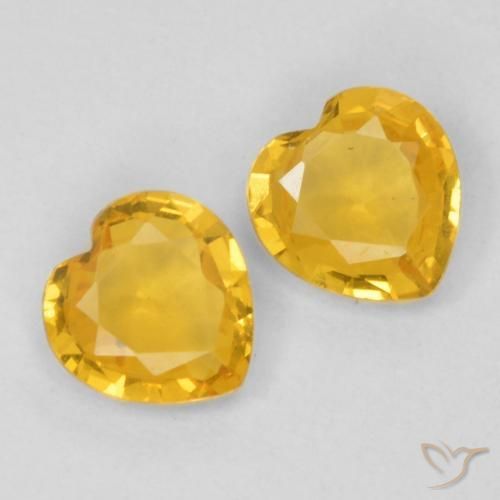 0.69ctw Naturale Dorato medio Zaffiro, Cuore, VVS-VS